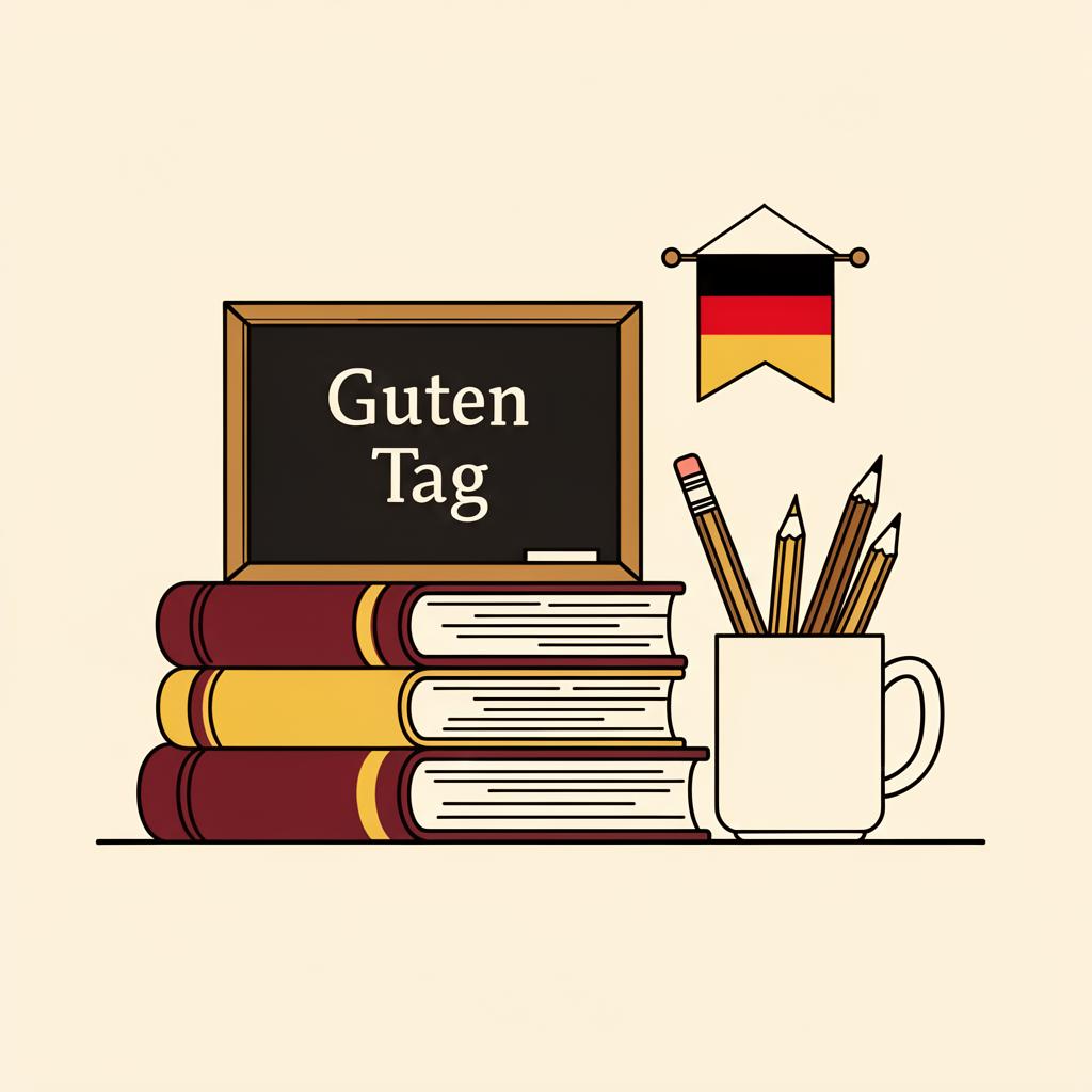 German learning illustration